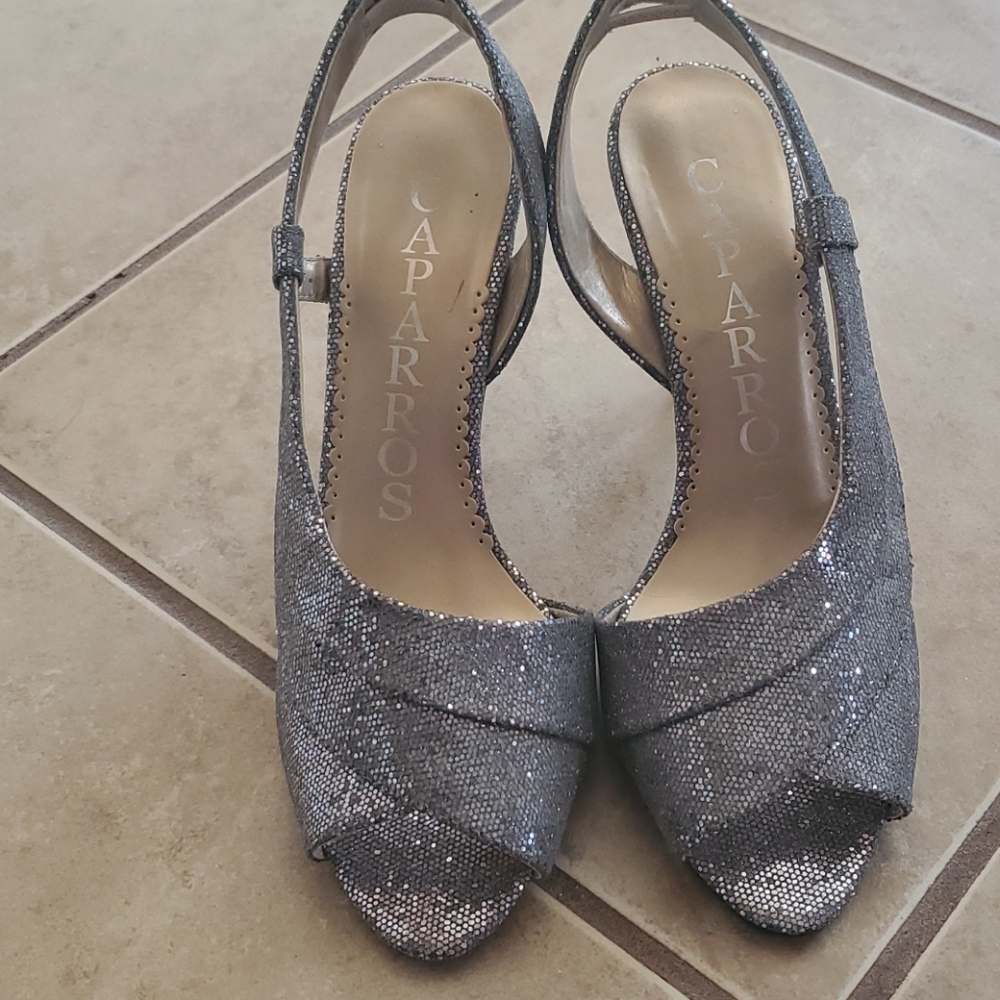 Blue sparkle heels